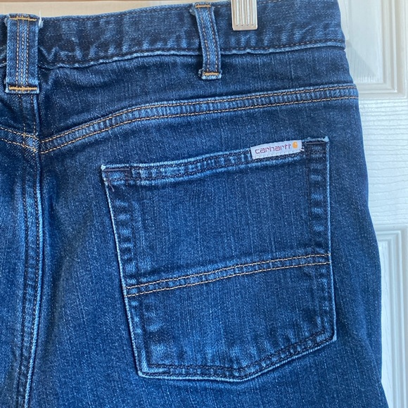 Carhartt Women's Straight Leg Jeans - Blue with Red Accents - Picture 7 of 8